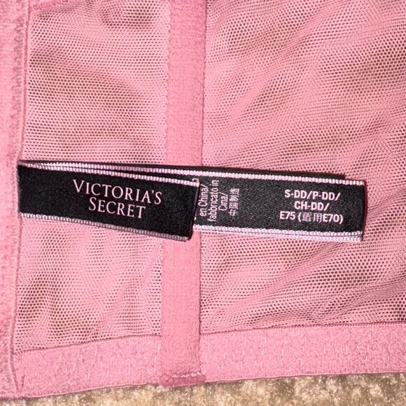 Victoria’s Secret Floral Embroidered Bustier Crop Top Pink Mesh Size Small‎ DD - Picture 4 of 6
